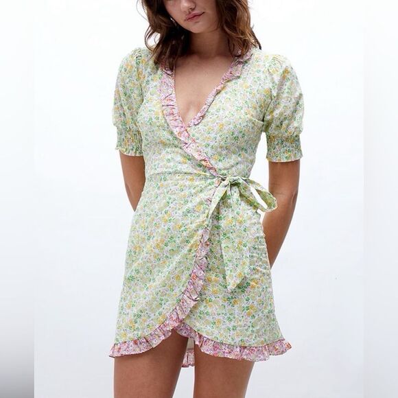 Lost + Wander Medium Anthropologie Cecila Cotton Floral Dress Boho Coquette Chic - Picture 4 of 9